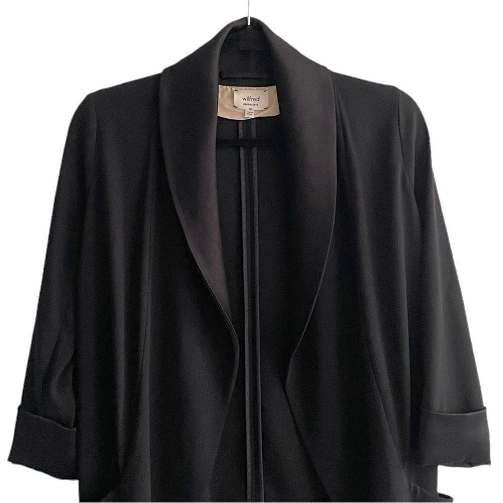 ARITZIA Wilfred Chevalier Open Cocoon Blazer Jacket Black 00 - Picture 3 of 8